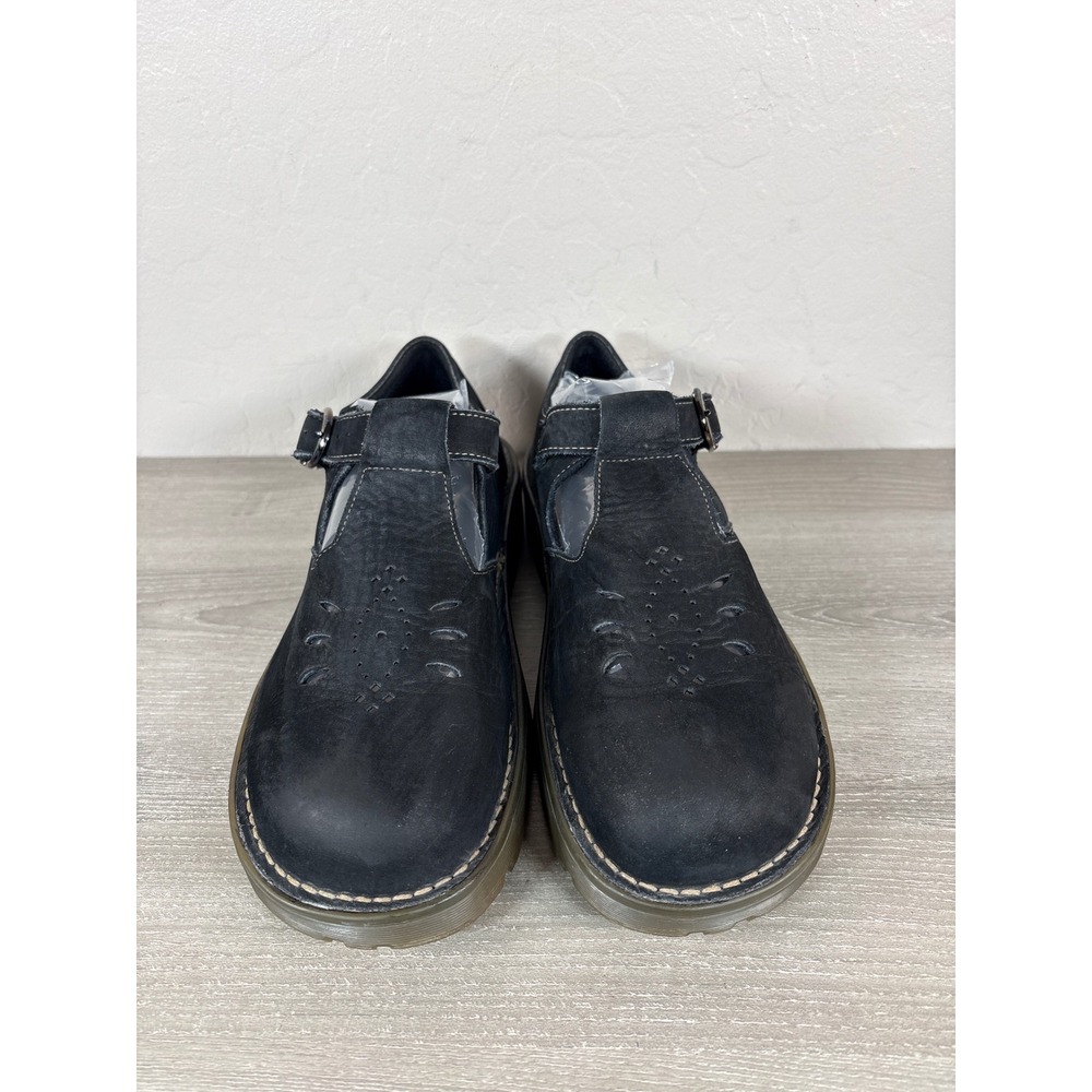 Dr. Martens England Black Nubuck / Suede Mary Jane T-Strap Cutout Shoes Vintage - Picture 4 of 10